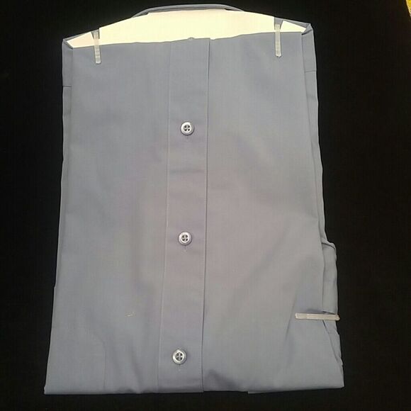 MEN'S CADET BLUE BASIC DRESS SHIRT BY MODENA 16X34 - Picture 3 of 3